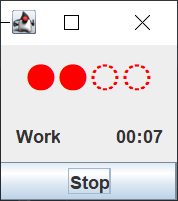 A Pomodoro timer application with two completed work sessions